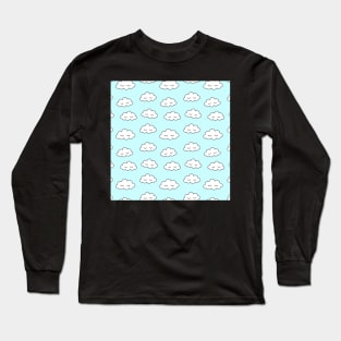 Clouds dreaming in blue with closed eyes and eyelashes Long Sleeve T-Shirt